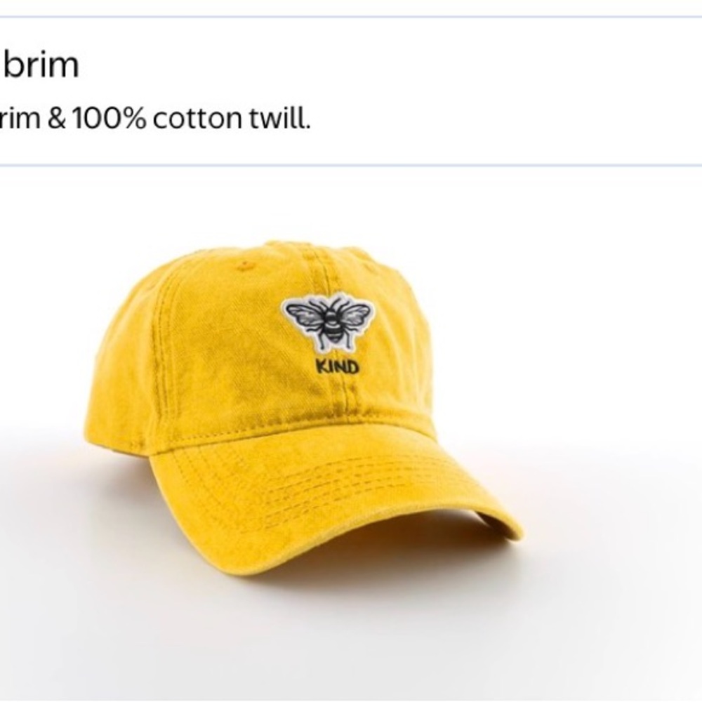 Yellow Bee Embroidered Cap - Picture 2 of 2
